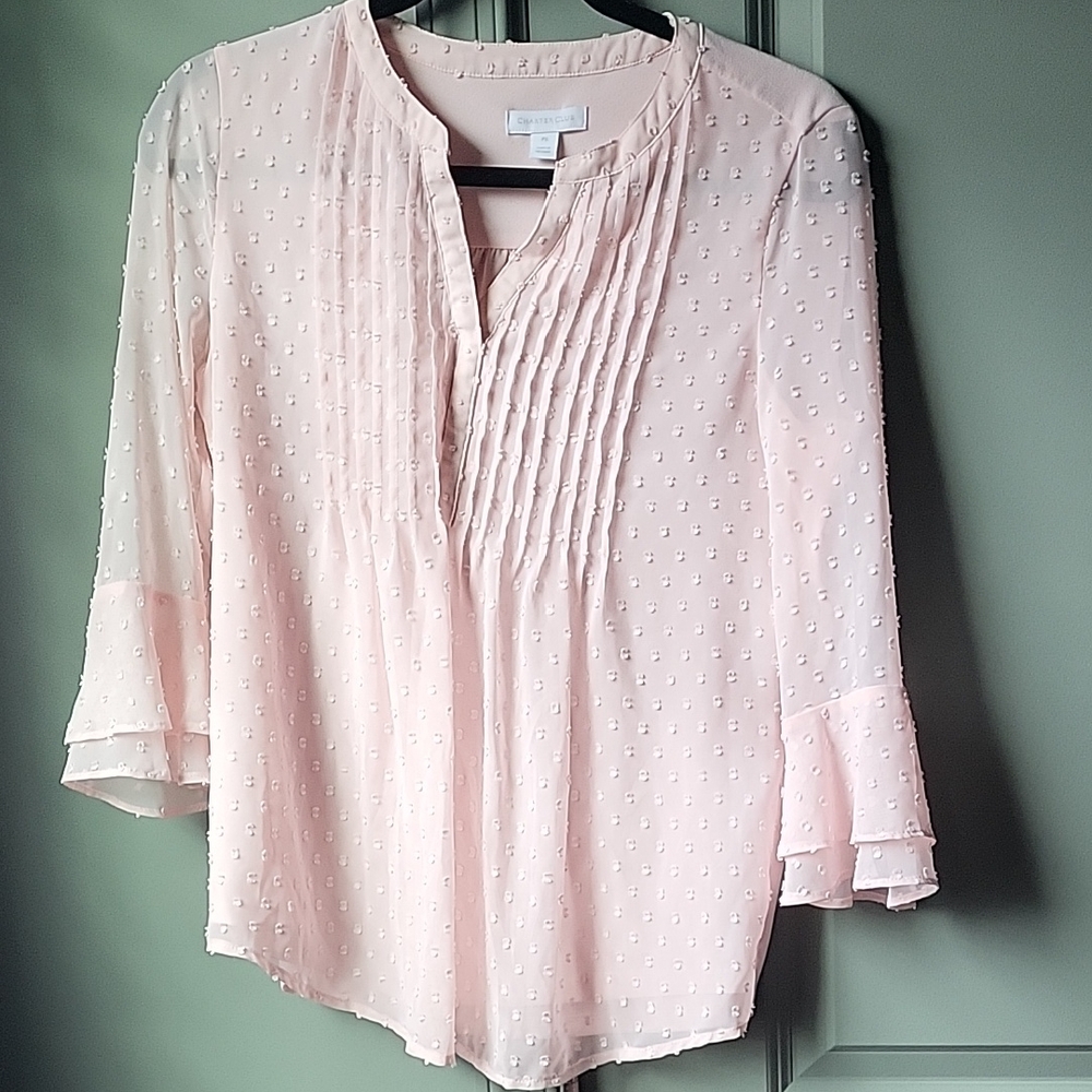 Charter Club Light Pink Textured Blouse